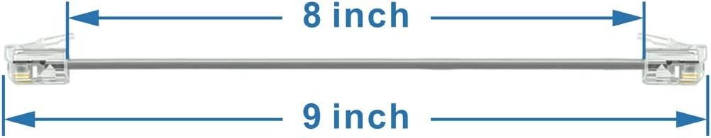 8 Inch Short Telephone Cord Phone Cable Wall Phone Cord for Landline RJ11 6P4C M