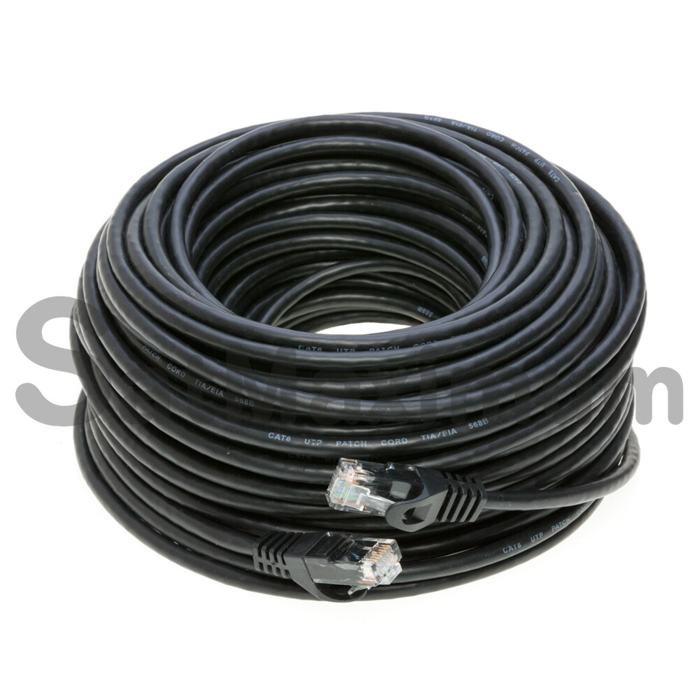 CAT5 Ethernet Network Patch Cable RJ-45 LAN Internet Cable Black 25FT – 200FT