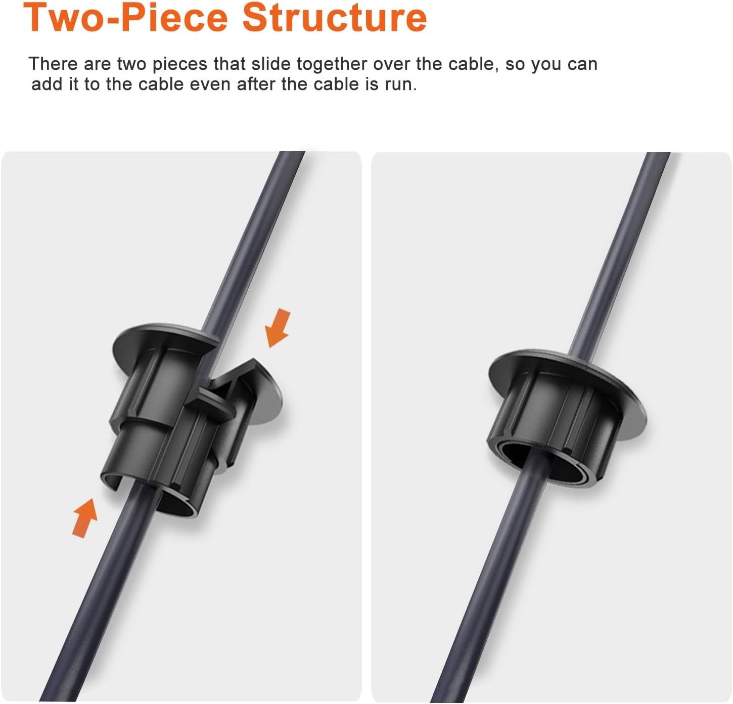 Wall Bushing Grommet for Starlink Cables – 1″ Hole, Elegant Black Design