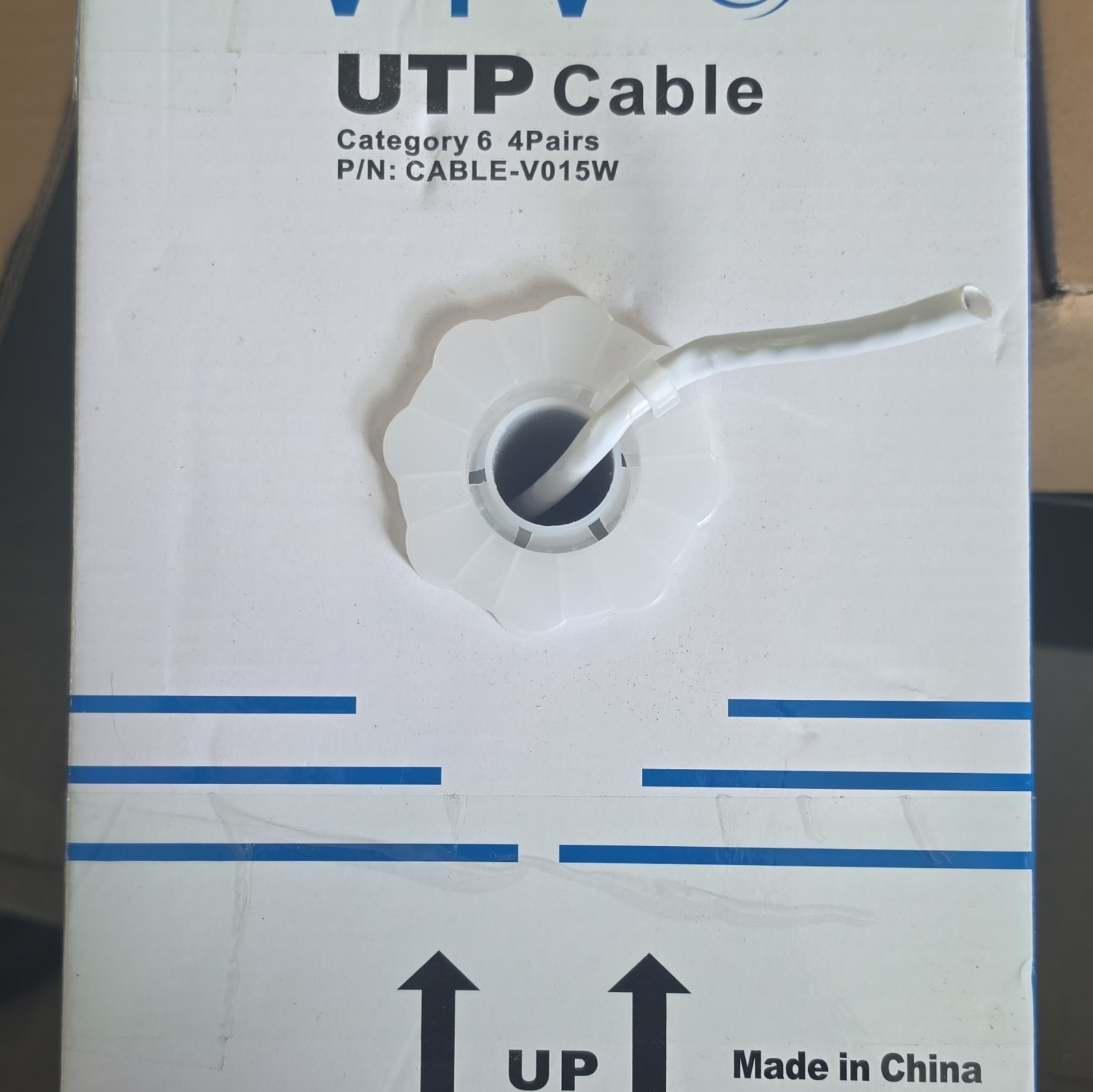 Vivo CAT6 Ethernet Cable 4Pair Wire UTP Pull Box 250ft Box Cable-V015W