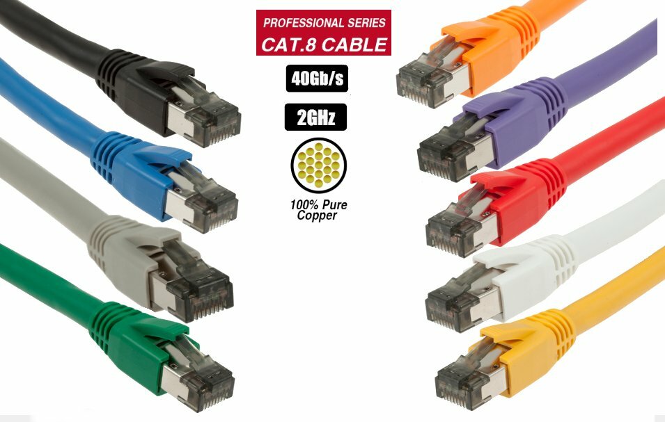 1Ft – 50Ft Cat.8 2GHz 40G RJ45 Network LAN Ethernet S/FTP Copper Lot Color Cable