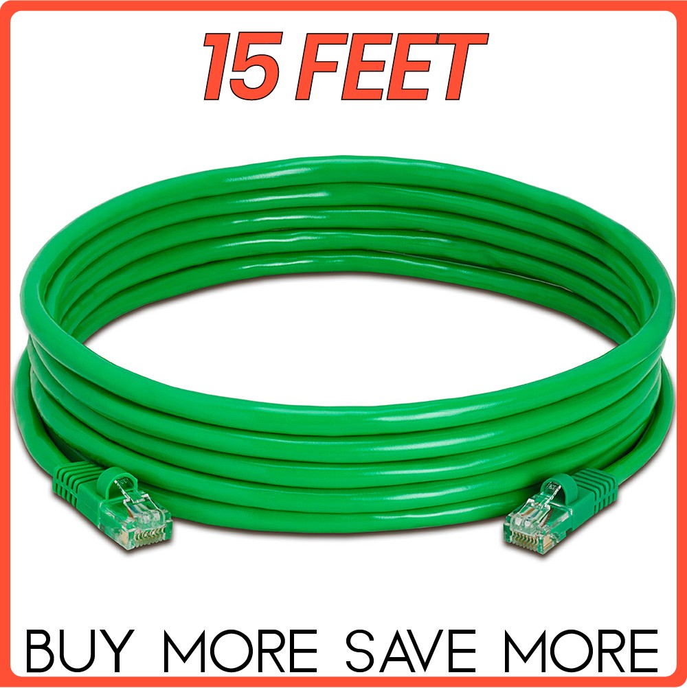 Cat5e Patch Cable Green Cat 5e Ethernet Cord Internet LAN RJ45 Network Wire LOT