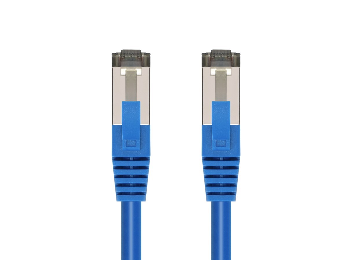 Monoprice Cat8 Patch Cable 10 Feet Blue Double Shielded (S/FTP) 28AWG 2GHz 40G