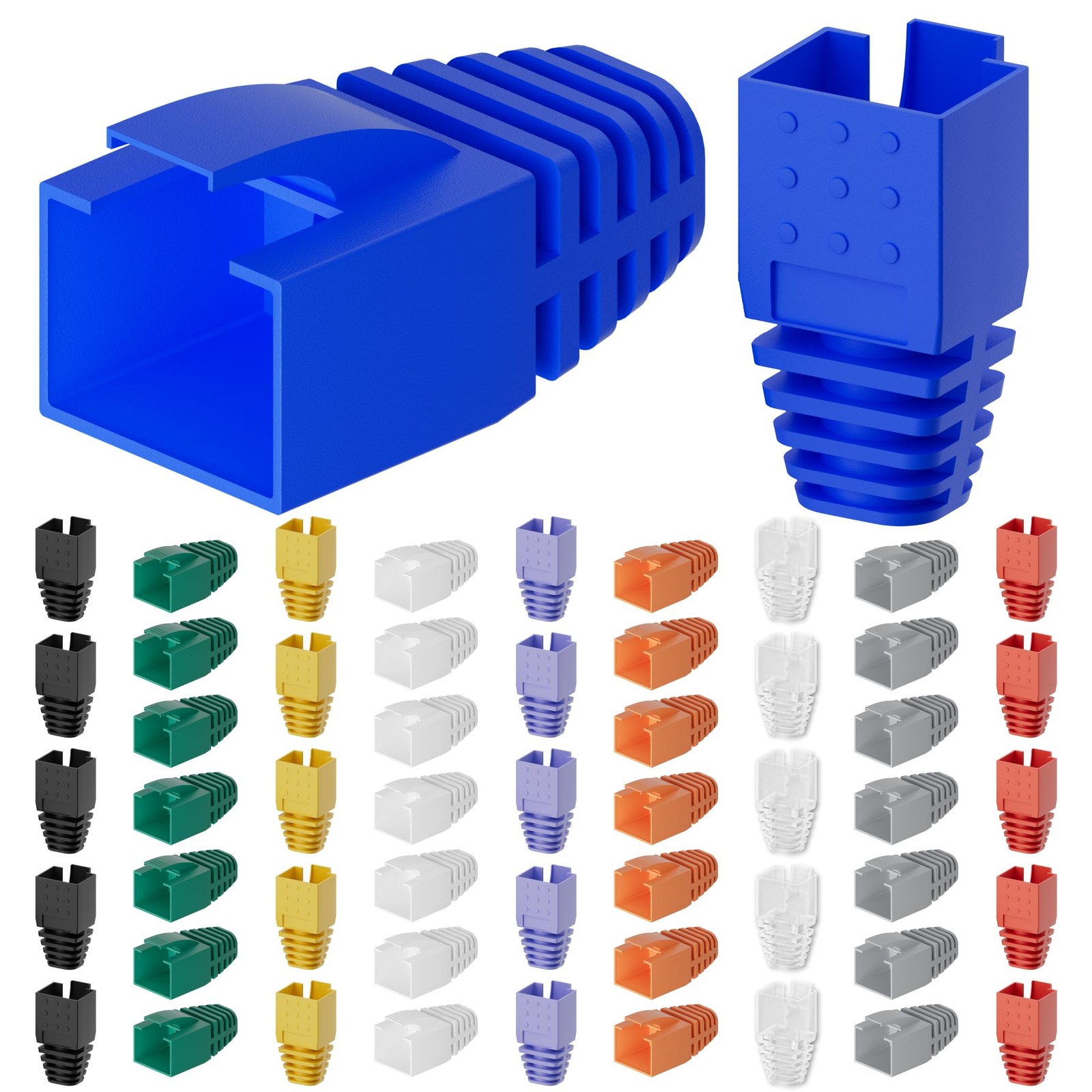 100-Pack Cat7 / Cat8 RJ45 Strain Relief Boots, RJ45 Boot, Cat 6 Boot, Cat6 Et…