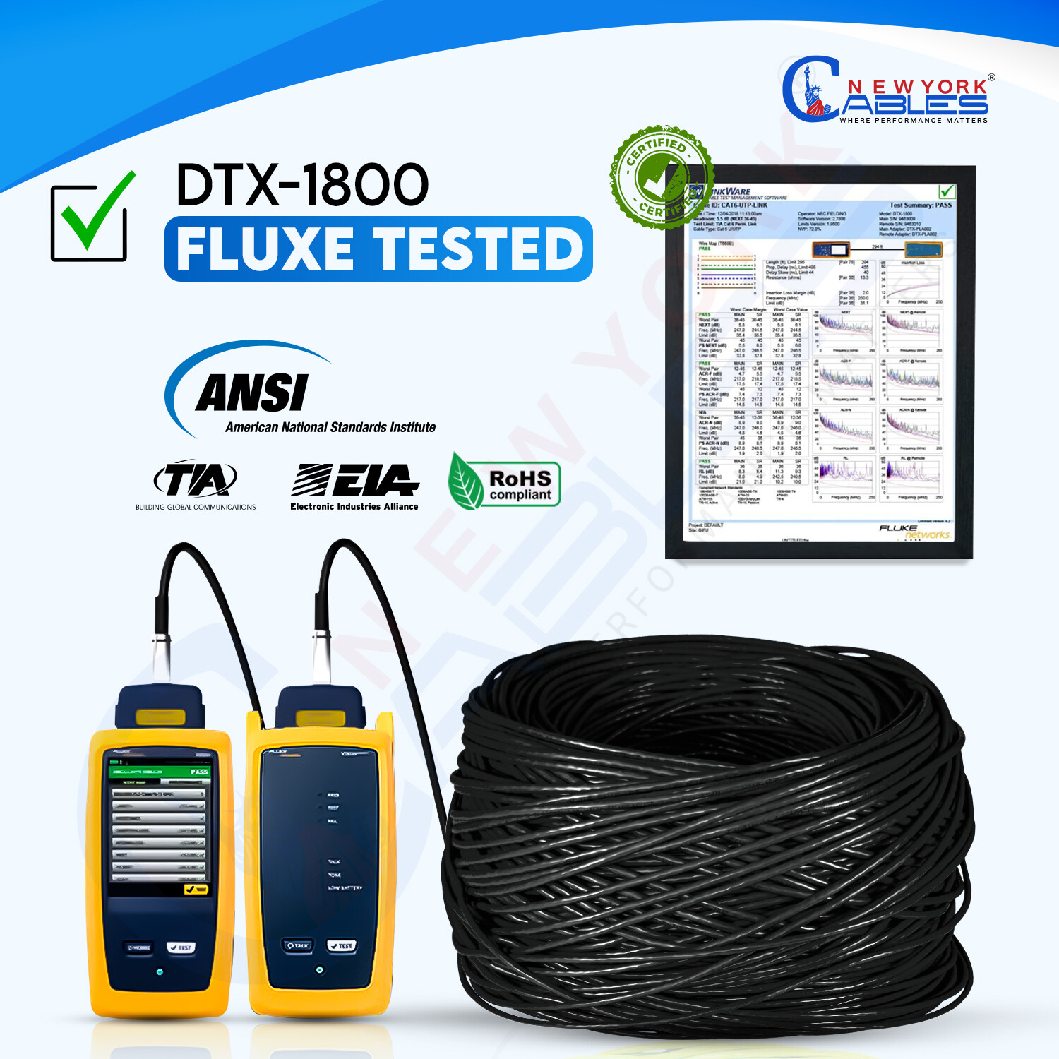 Cat6 Plenum Cable 1000ft Solid Copper 23AWG UTP Bulk Internet Cable Lan Black