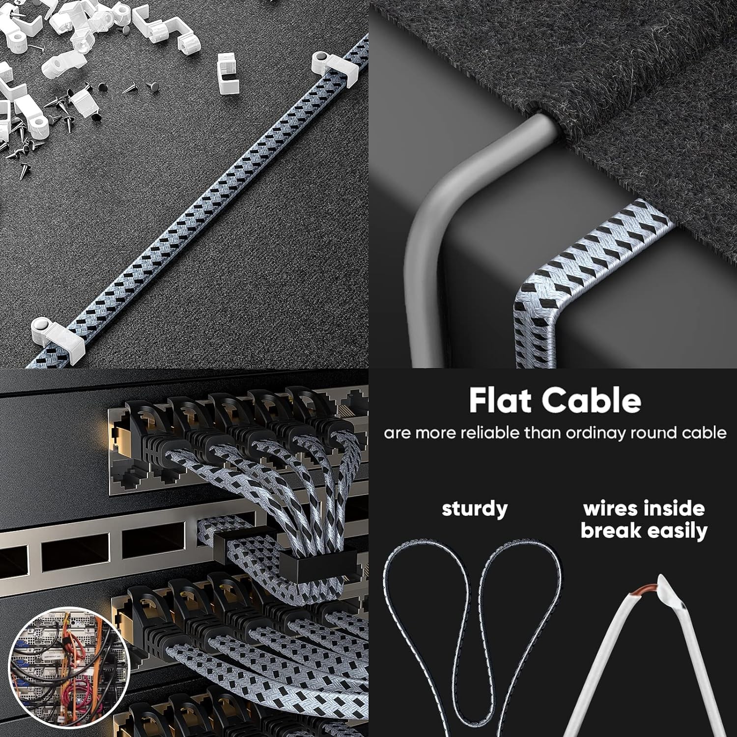 ARISKEEN Cat 8 Ethernet Cable 60 FT, 40Gbps 2000Mhz High Speed 60 Feet, Grey