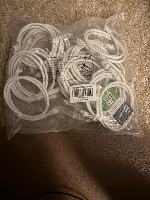 3ft cat6e-white-20pack – in a sealed bag – never opened or used.