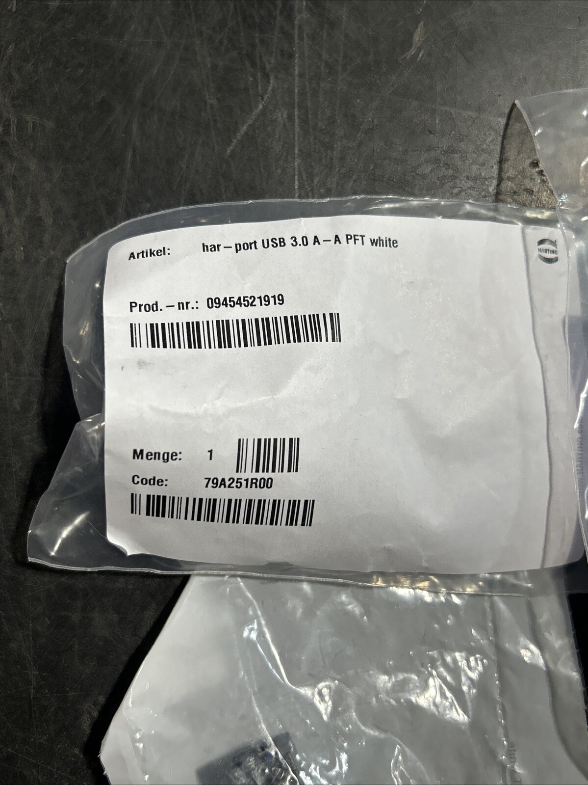 Harting 0945421919 Har-Port USB 3.0 A – A PFT White (Pack of 3) *NEW*