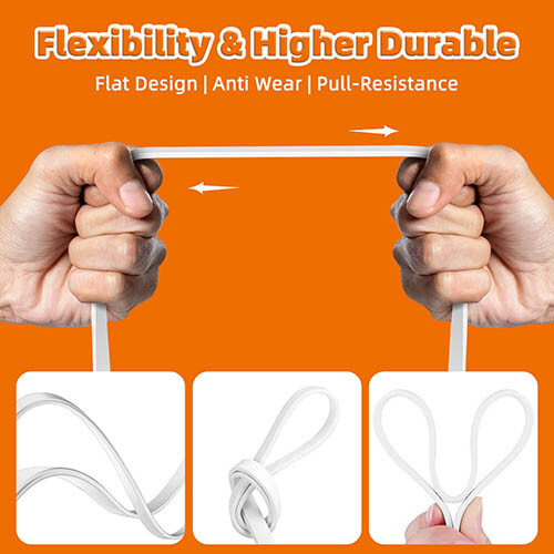 40Gbps 2000MHz Patch Cord Flat Lan Cord RJ45 CAT8 Ethernet Cable for PS5 Laptop