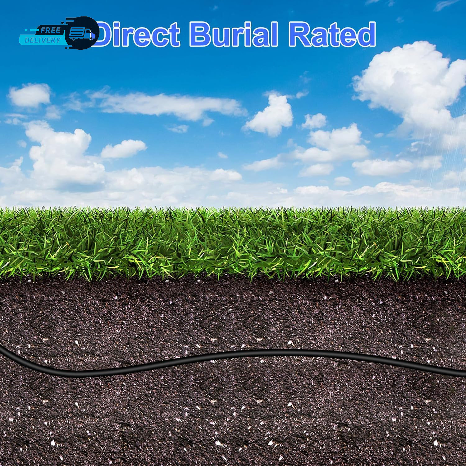 100FT Cat6 Outdoor Ethernet Cable In-Ground Heavy Duty Direct Burial 24AWG