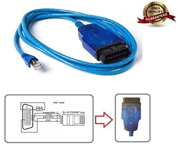 2M Cat 6 RJ45 ENET to OBD2 Cable for BMW Coding and Diagnostics – High Quality!