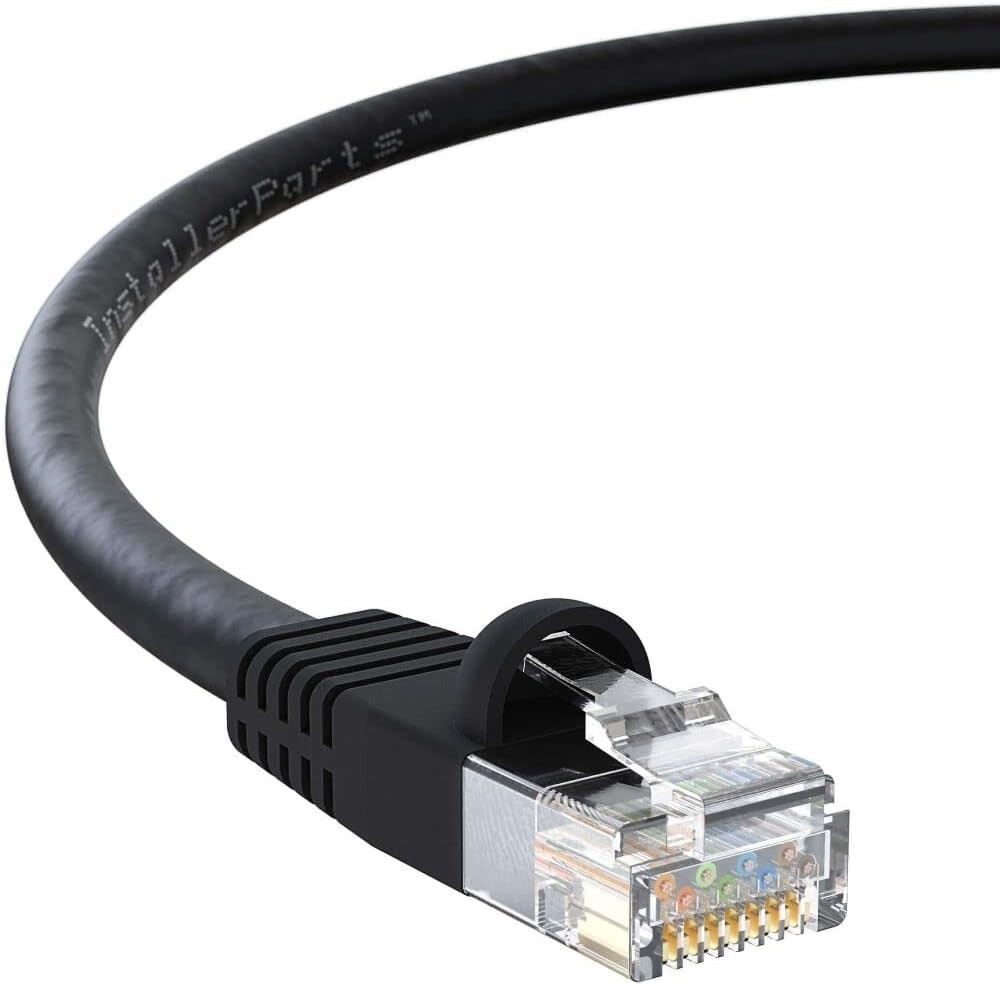 InstallerParts CAT6 Cable UTP Booted 2 Feet 10 pack Black Blue white red