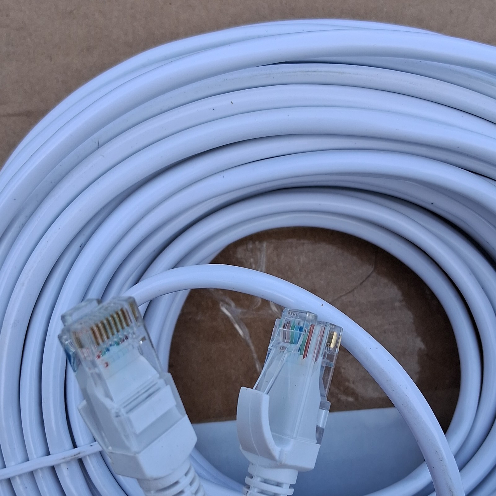 White 100ft Ethernet Patch Cable RJ-45 Round Cable Universal Compatible