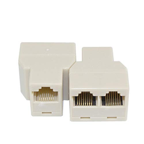 4 Pack RJ45 Splitter Connector Adapter 1 to 2 Female Port Plug 3 Way CAT 5 6