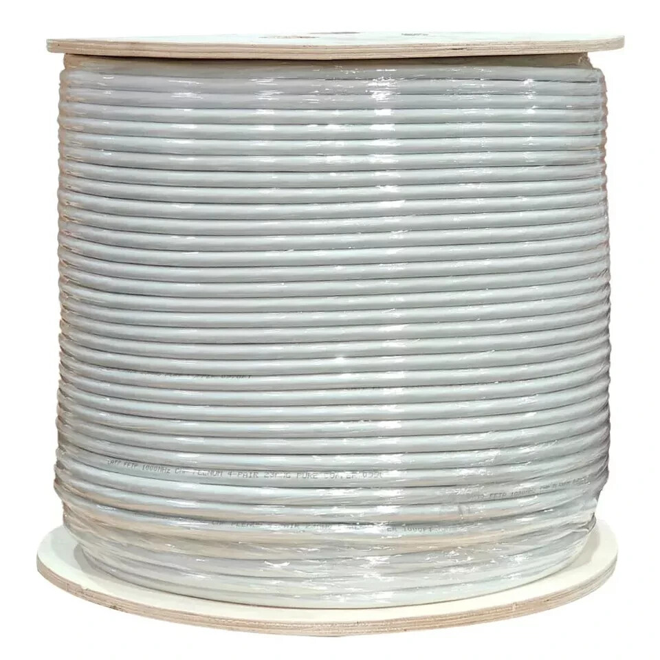 Cat7 PLENUM SHIELDED S/FTP 850Mhz 100% SOLID BARE COPPER 1000FT CABLE in WHITE
