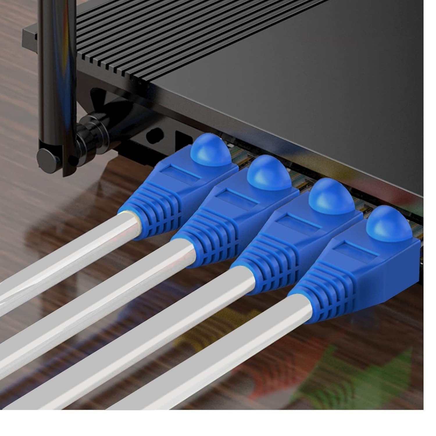 Strain Relief RJ45 Connector Boots, 100PCS Blue – Compatible with Cat5/Cat6