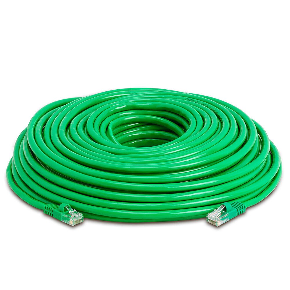 100 FT Cat5e Patch Cord CAT5e Cable LAN Ethernet RJ45 Connector Internet Wire