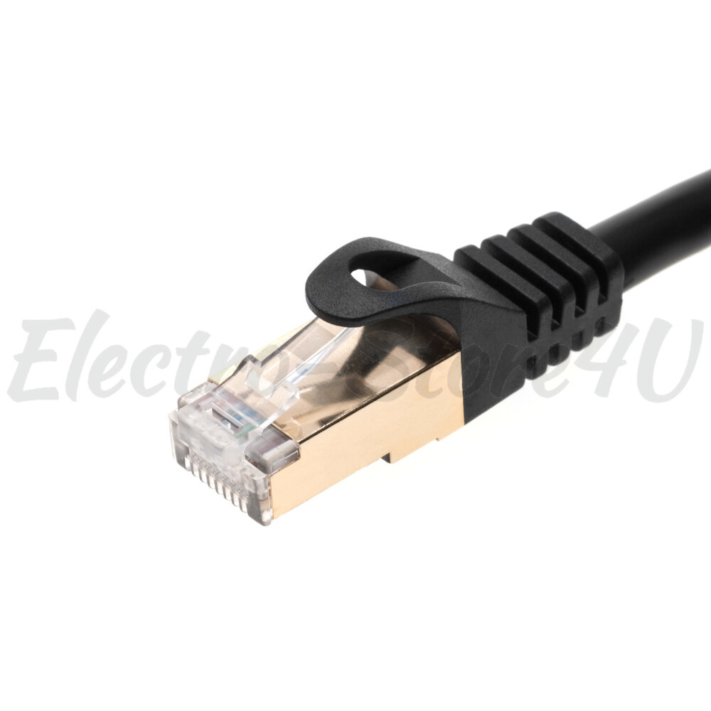 Cat6 Ethernet Patch Black Cable 1.5 3 5 7 10 15 20 25 30 50 75 100 200 LAN Lot