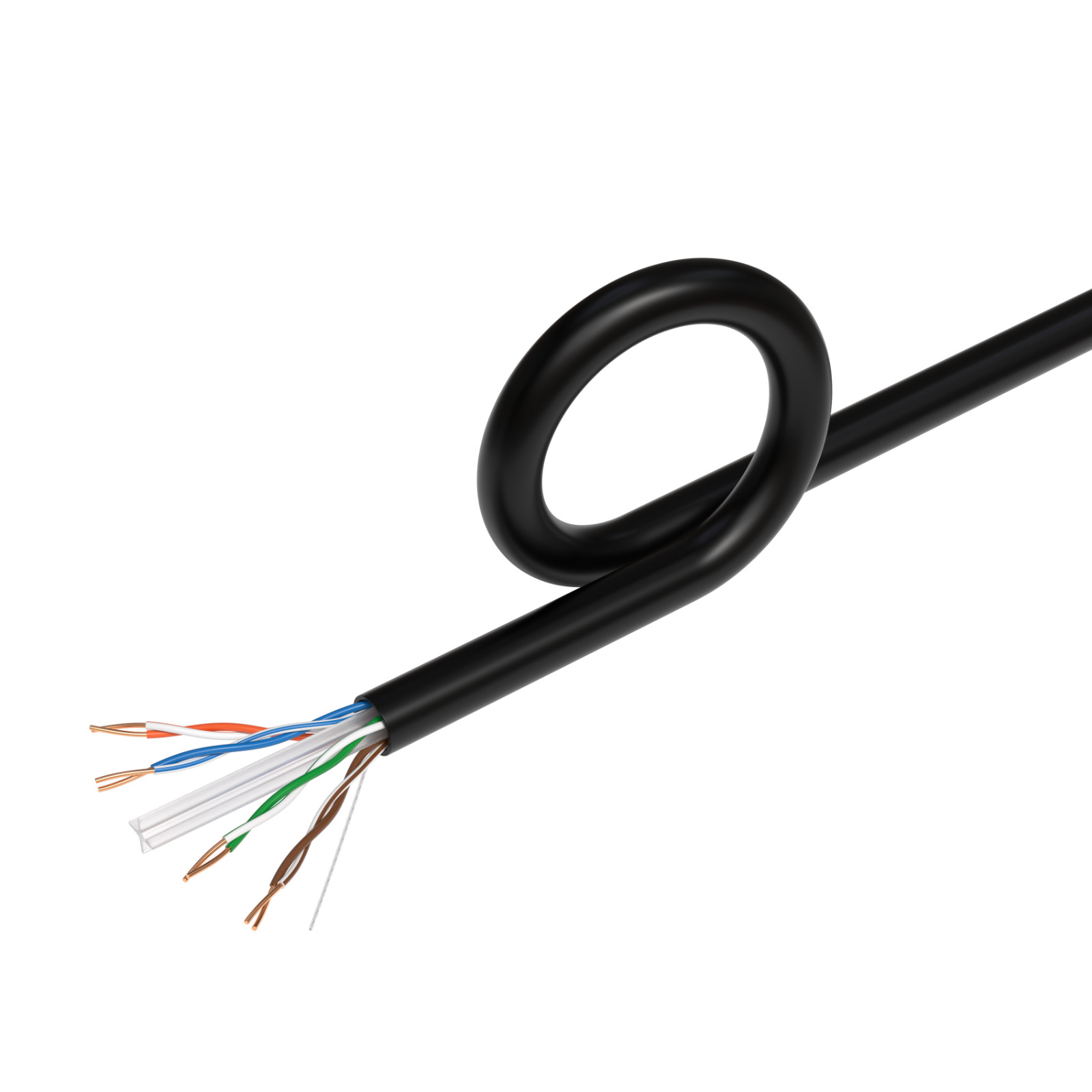 1000ft Cat6 Riser Ethernet Cable 23AWG 10Gbps Solid Bare Copper UTP Wire Black