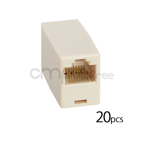 20 pack Cat5e Inline Coupler RJ45 Ethernet Network Patch Cable, 8P8C Straight