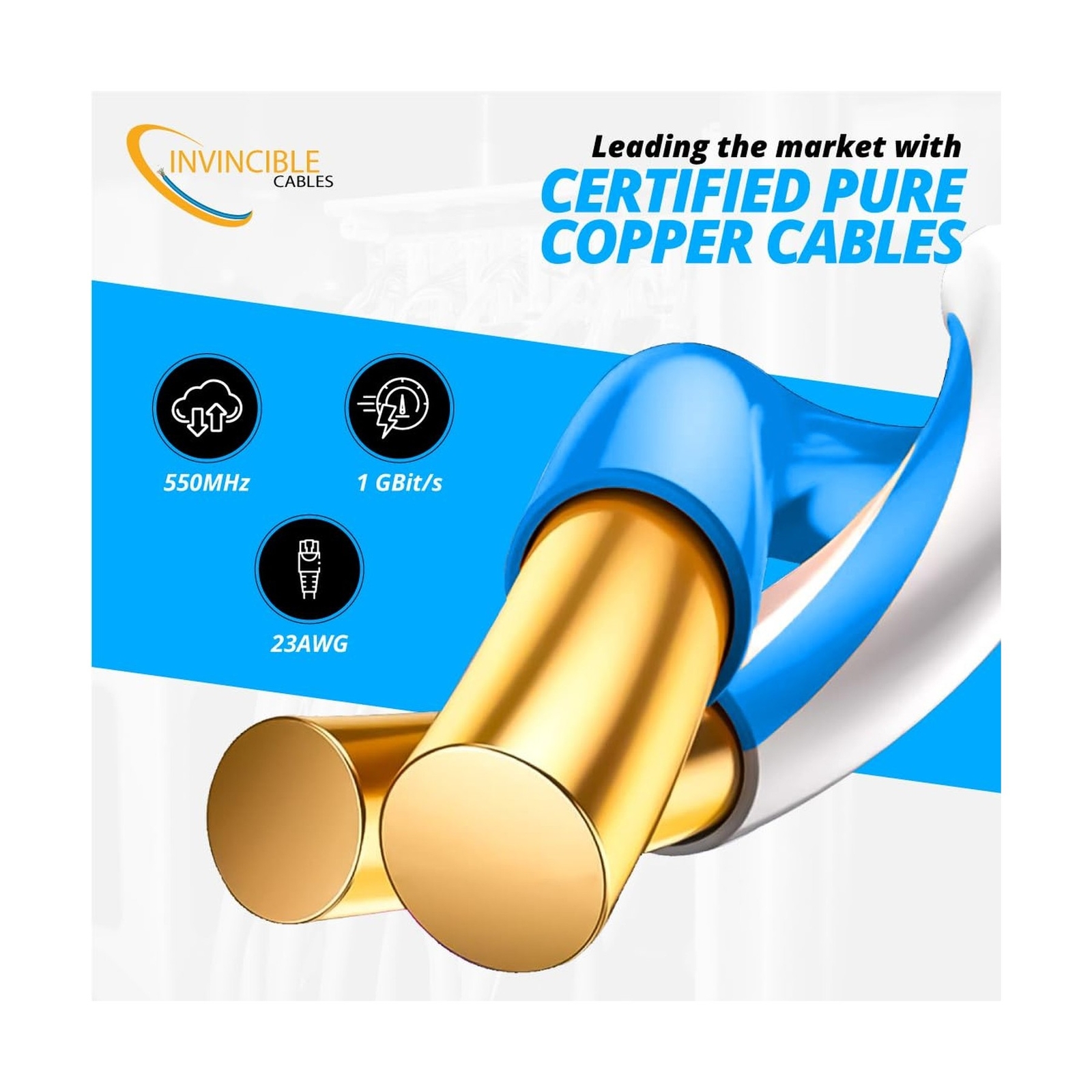 Cat6 Plenum (CMP) 1000ft Cable | 0.57mm 100% Solid Copper, 550 MHz, 23AWG, 4 …