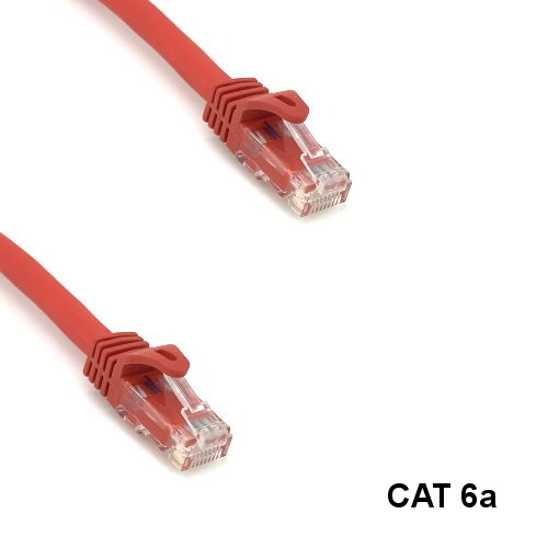 KNTK Red 20′ Cat6a UTP Ethernet Patch Cable 10Gbps 600MHz RJ45 Data Networking
