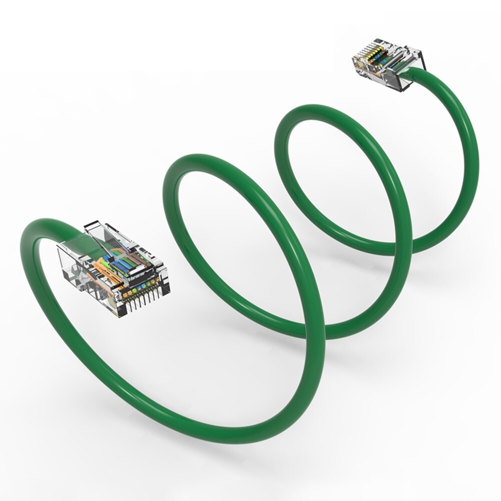15FT Cat5e RJ45 Ethernet LAN Network UTP Non-Booted Patch Cable Copper Green