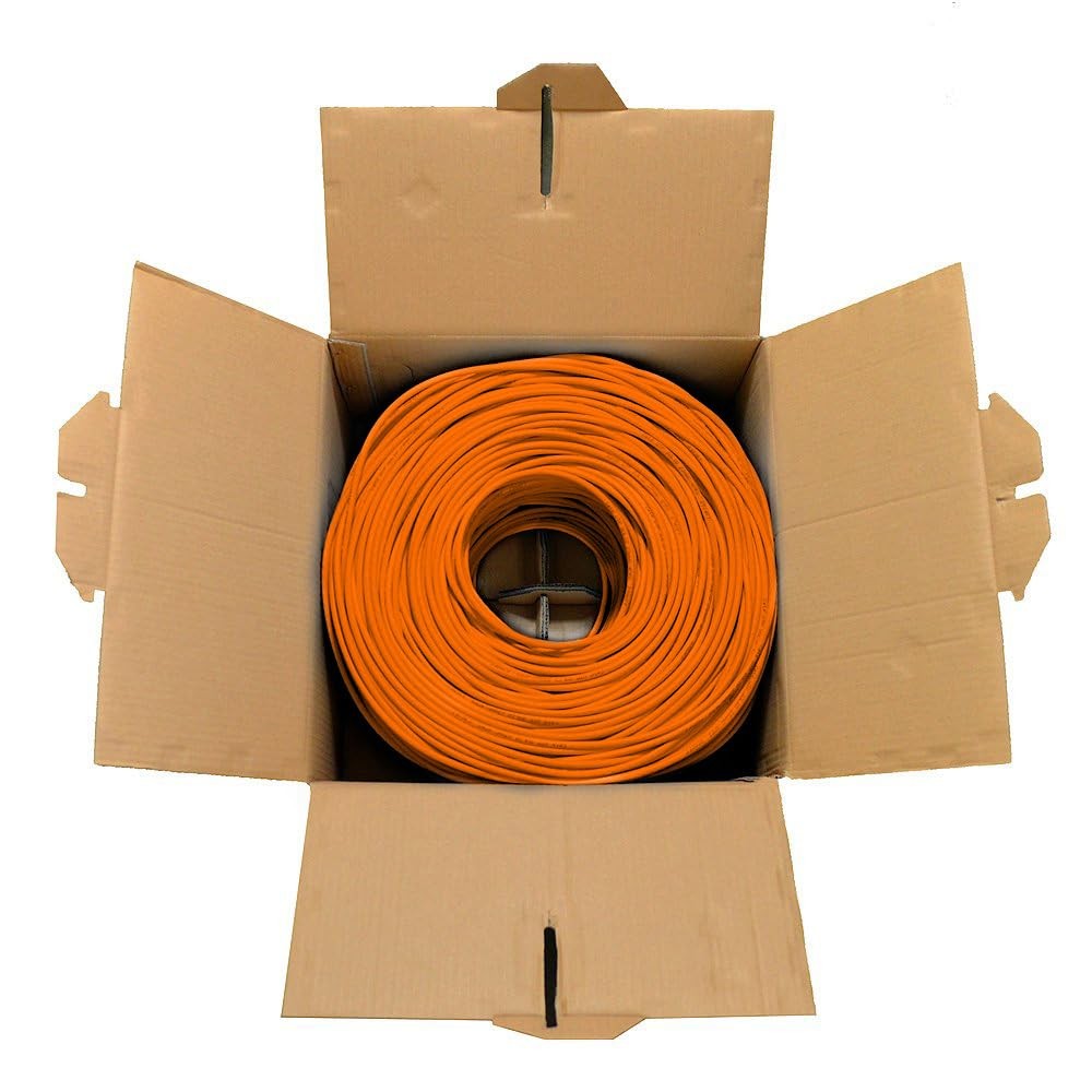 CAT6 Ethernet Cable 1000ft Bulk Network LAN Wire 23AWG Solid UTP 550MHz Orange