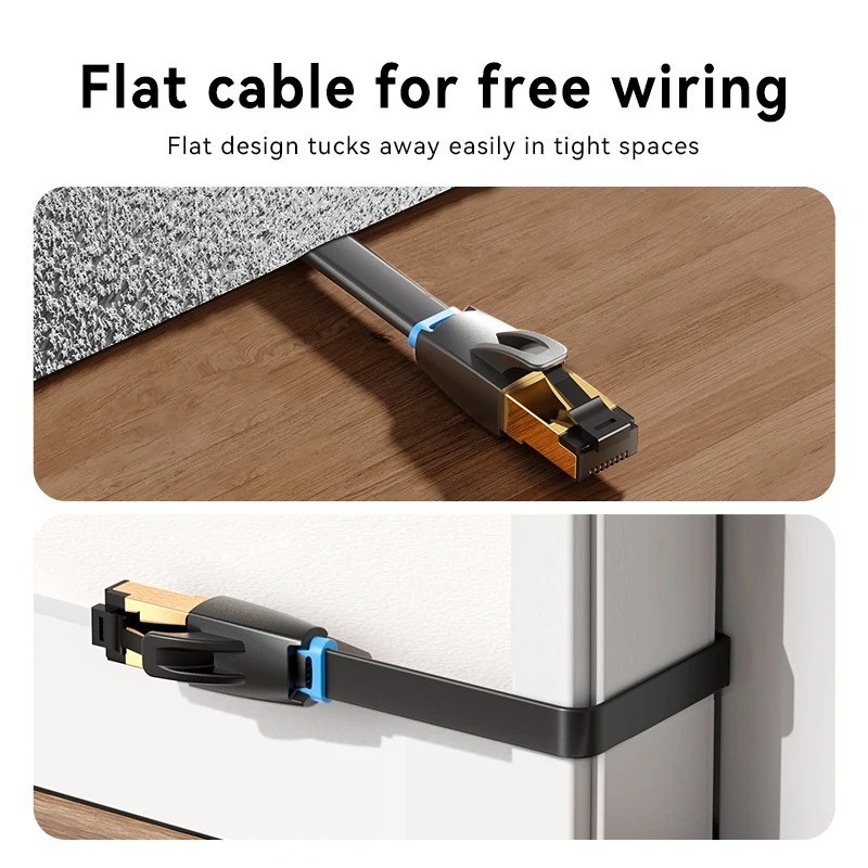 Vention CAT8 Ethernet Cable 40Gbps 2000MHz TPE Network Lan Patch Cord for PC Lap