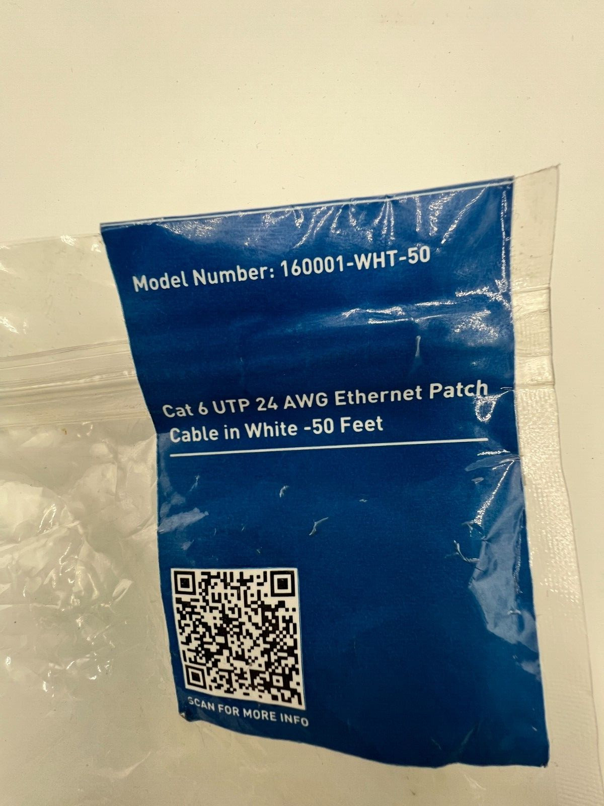 Cable Matters 160001-WHT-50 Cat 6 UTP 24 AWG Ethernet Patch Cable in White 50ft