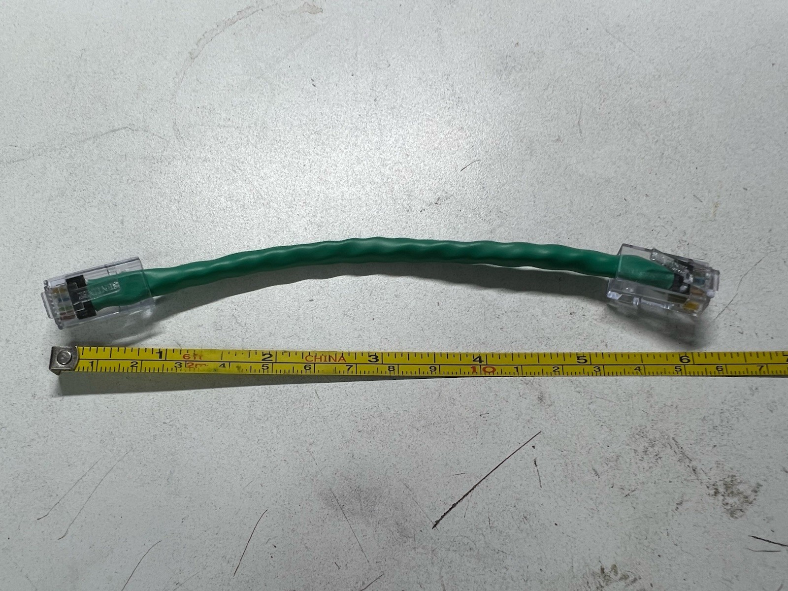 Lot of 24 Cat 6E Green Ethernet Patch Cable 6 in, RJ-45 Male to RJ-45 Male