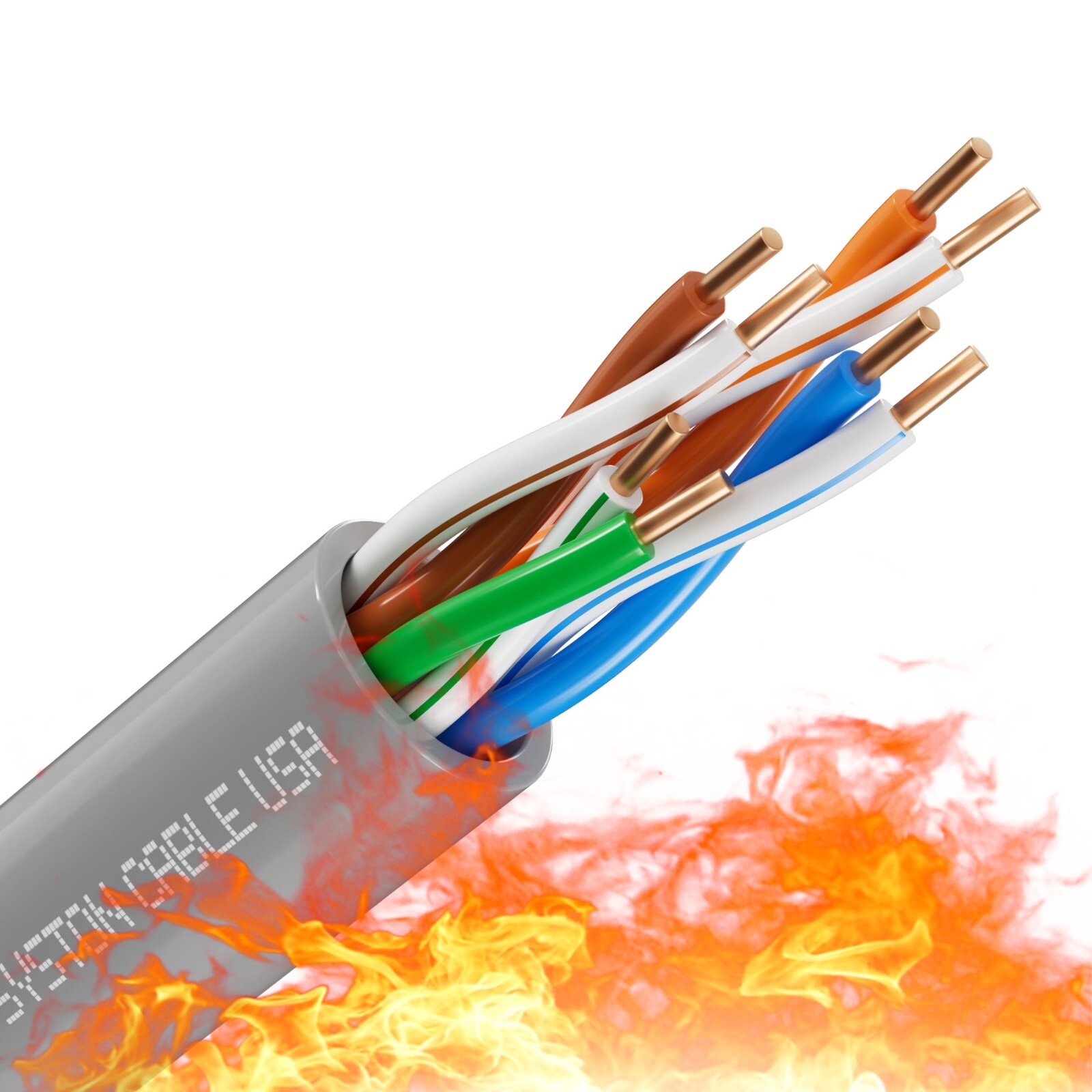 Syston Cat 5e Ethernet Network Cable 350MHz 24AWG UTP Solid Copper Wire-CMP Bulk