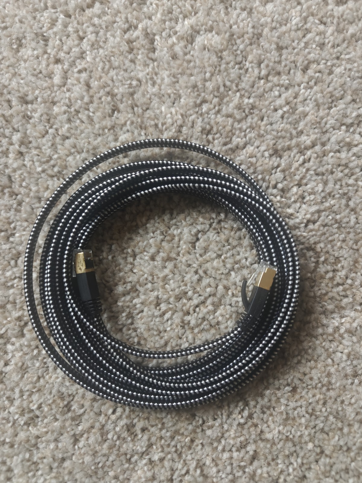 Category 8 (Cat 8) Ethernet patch cord, 159 inches.