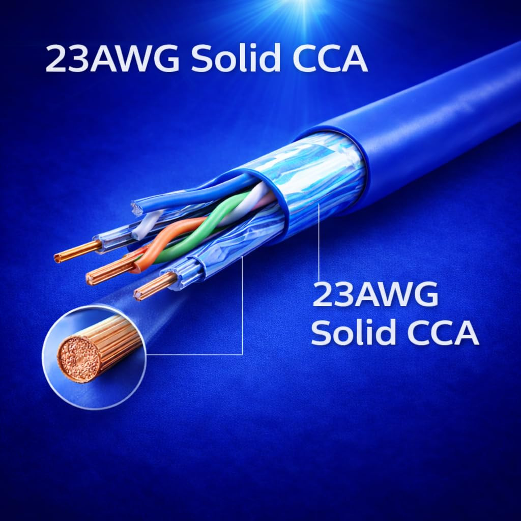 Cat5E Ethernet Cable 1000Ft (305M) – 23AWG Solid CCA UTP, 550Mhz Outdoor LAN