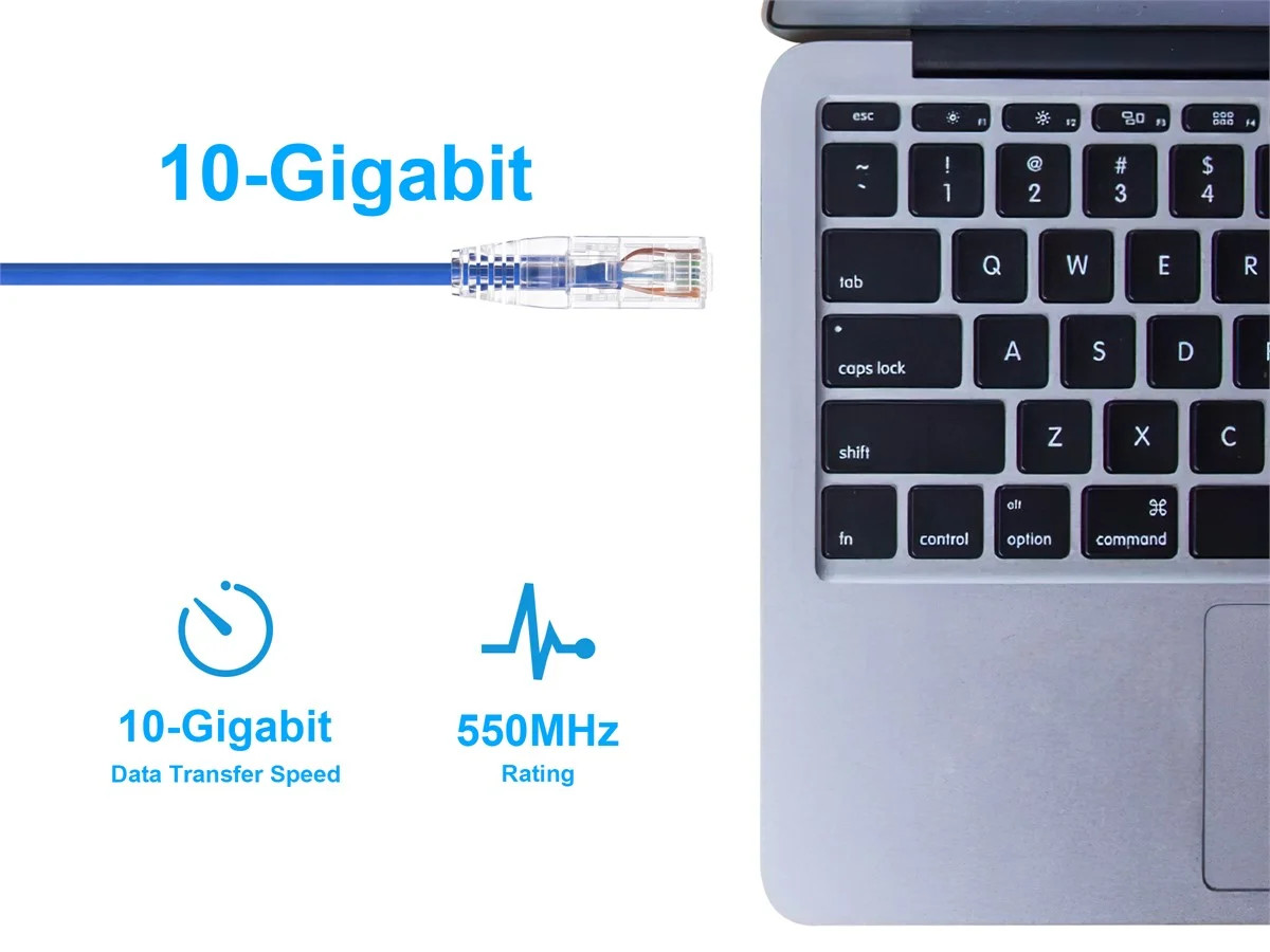 Monoprice Cat6 Ethernet Patch Cable – 3 feet – Blue | Snagless RJ45 Stranded