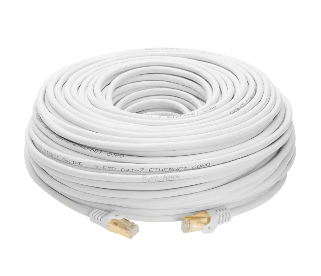 Cat7 S/FTP Ethernet Cable High Speed RJ-45 LAN Patch Cord White 25ft-200ft LOT