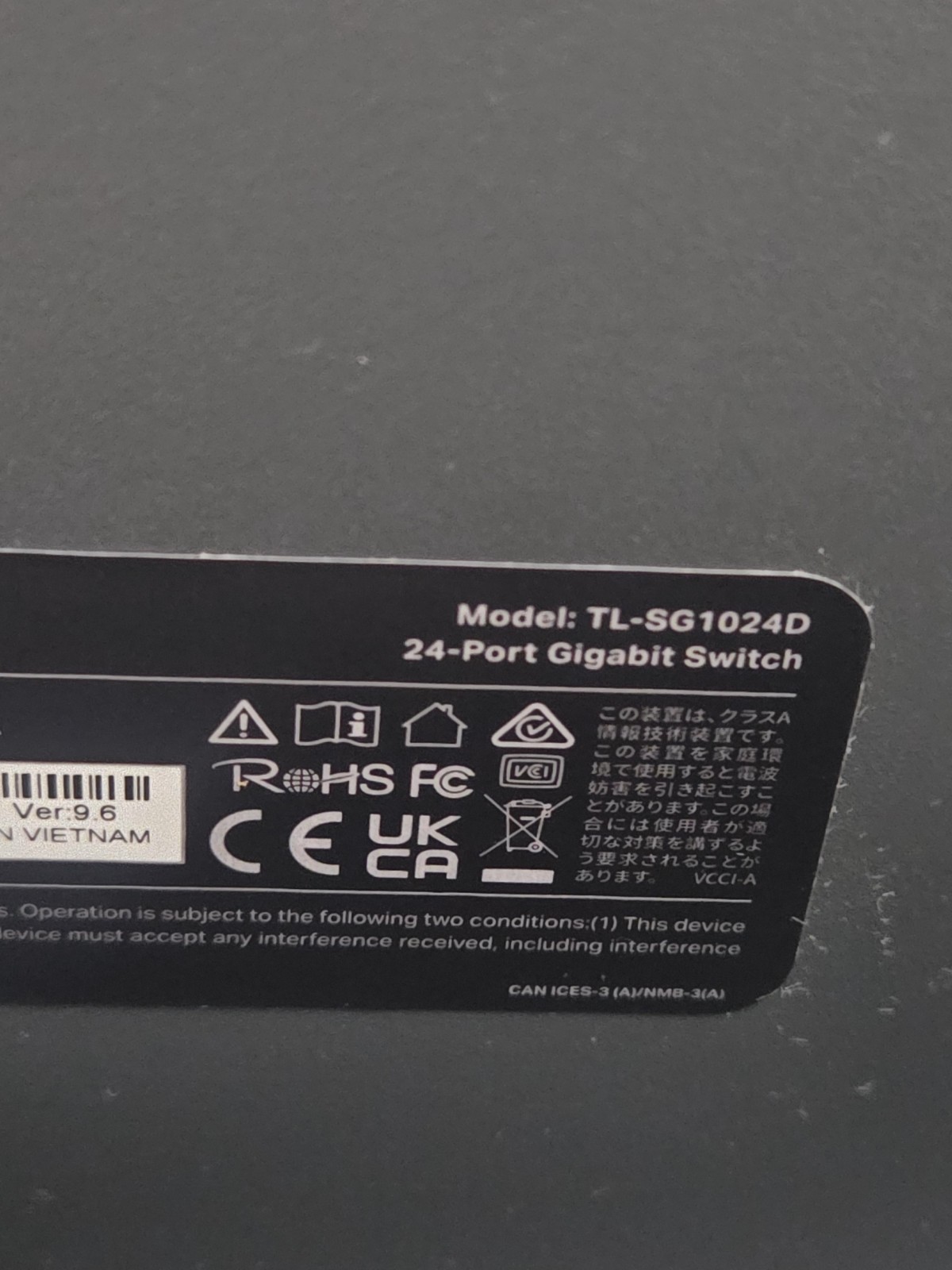 TP LINK TL-SG1024D 24 Port. Ver 9.6