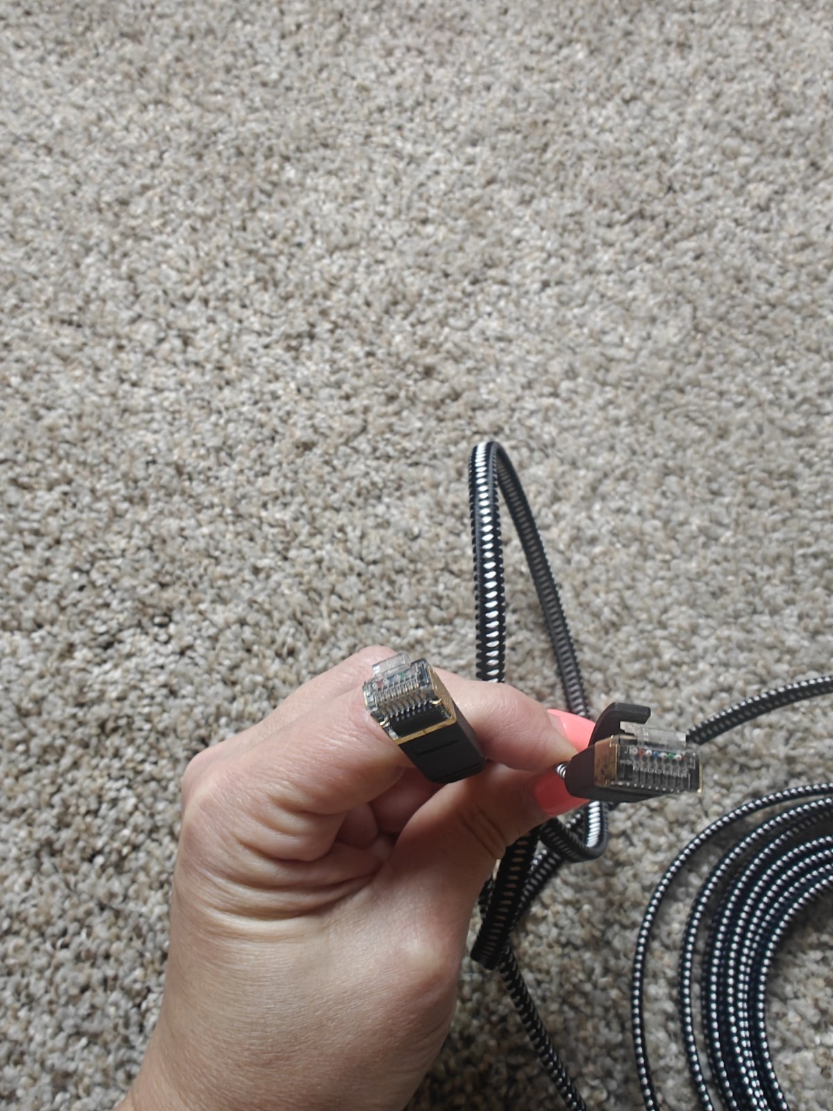 Category 8 (Cat 8) Ethernet patch cord, 159 inches.