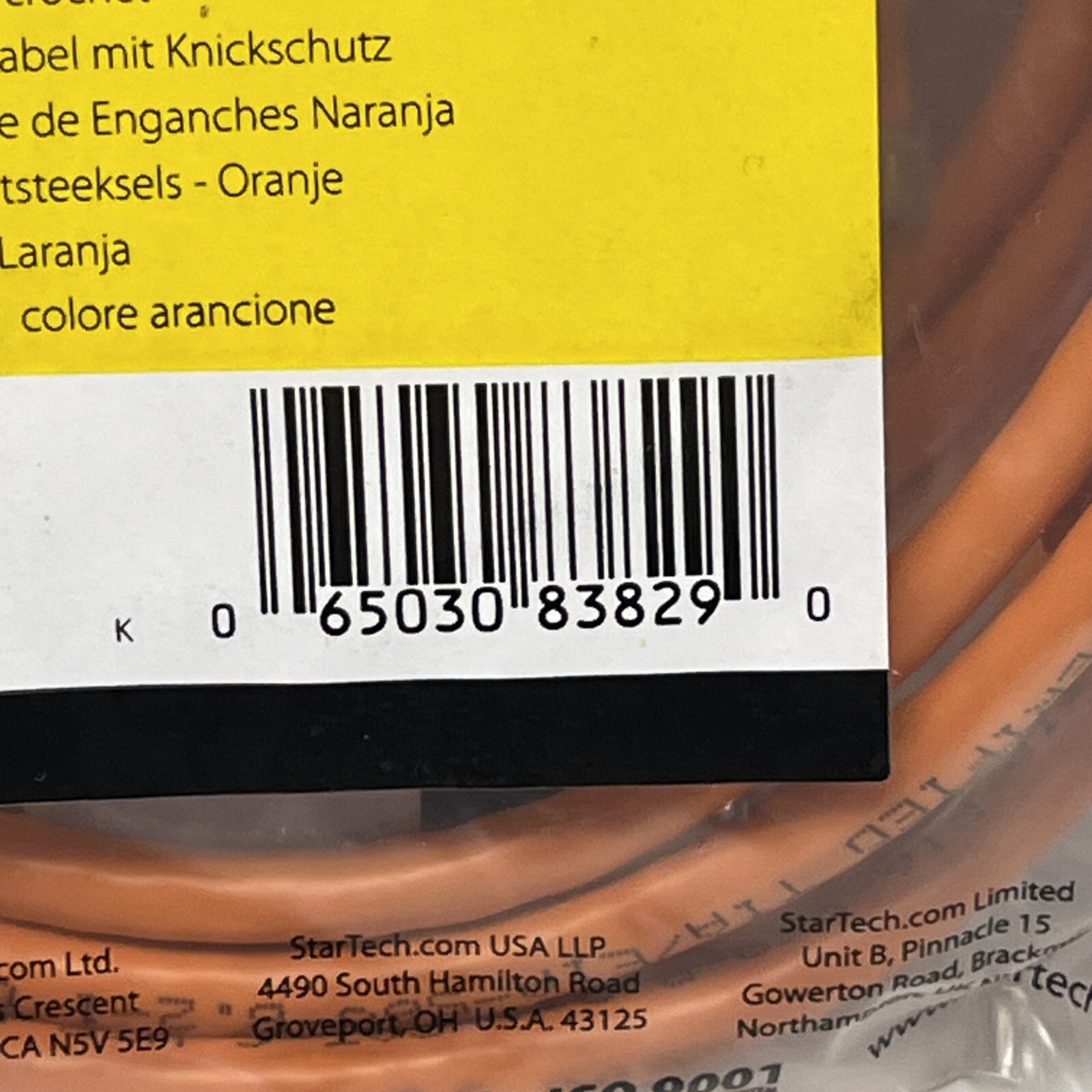 13pk StarTech N6PATCH7OR Cat6 Patch Cable Snagless RJ45 7ft Orange | USA Seller