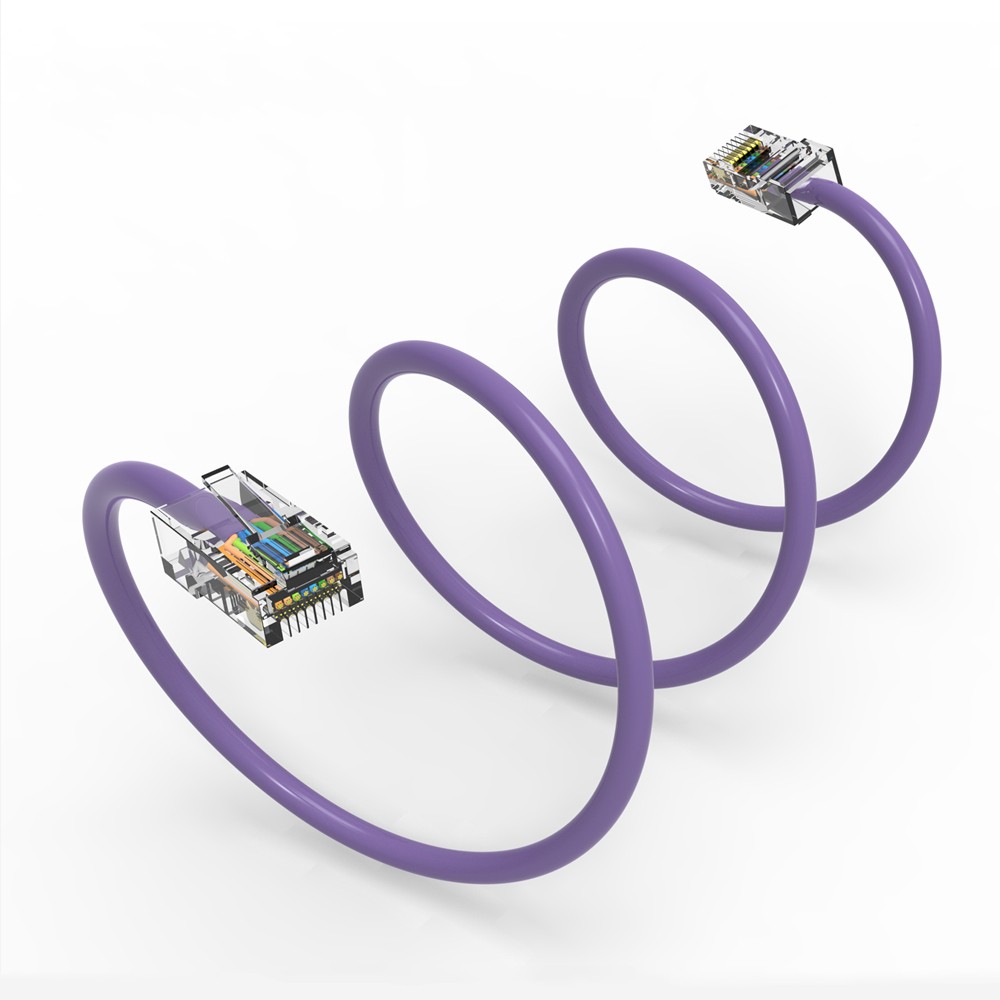 20 Pack of 1.5Ft CAT6 UTP Ethernet Network Non Booted Cable Purple