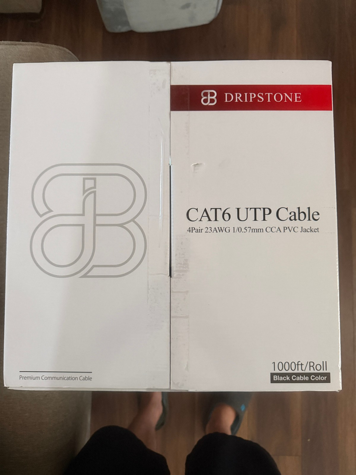 Dripstone CAT6 UTP Cable 4Pair 23AWG 1/0.57mm CCA PVC Jacket 1000 Feet