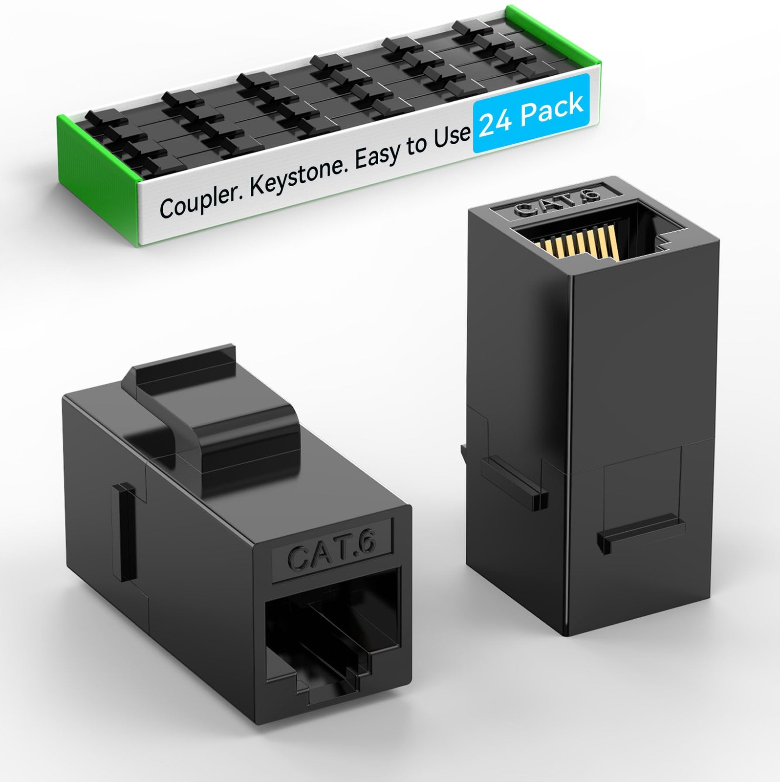 CAT6 RJ45 Keystone Coupler 24 Pack, Cat6 Keystone Jack Female to Female, Cat …