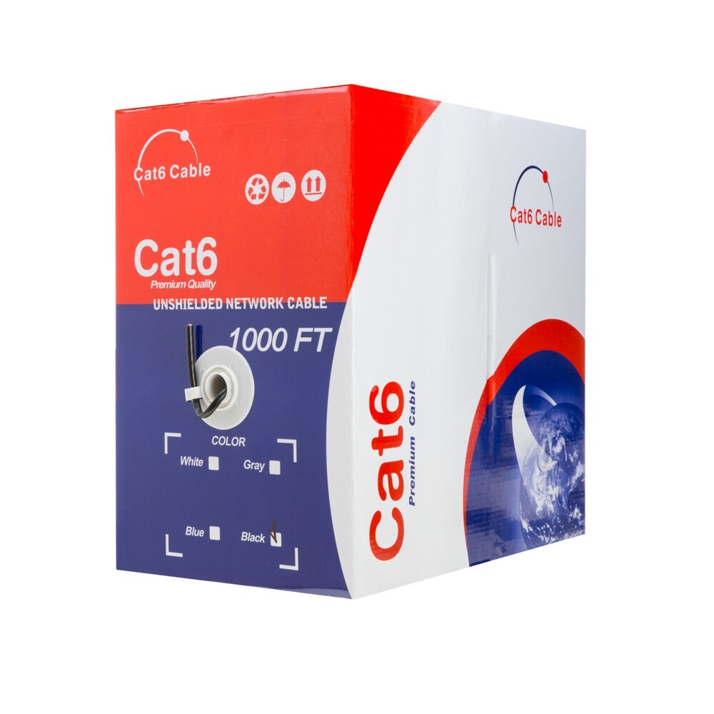 PLENUM 1000ft CAT5e CAT6 UTP CMP Bulk Ethernet Cable Solid Network Wire LAN CAT5