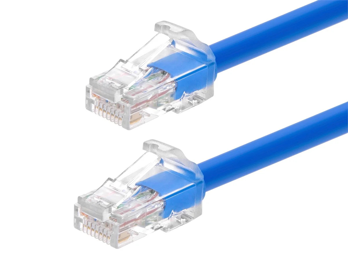 Monoprice Cat6A Component Level Patch Cable 5 Feet Blue UTP 24AWG 500MHz RJ45