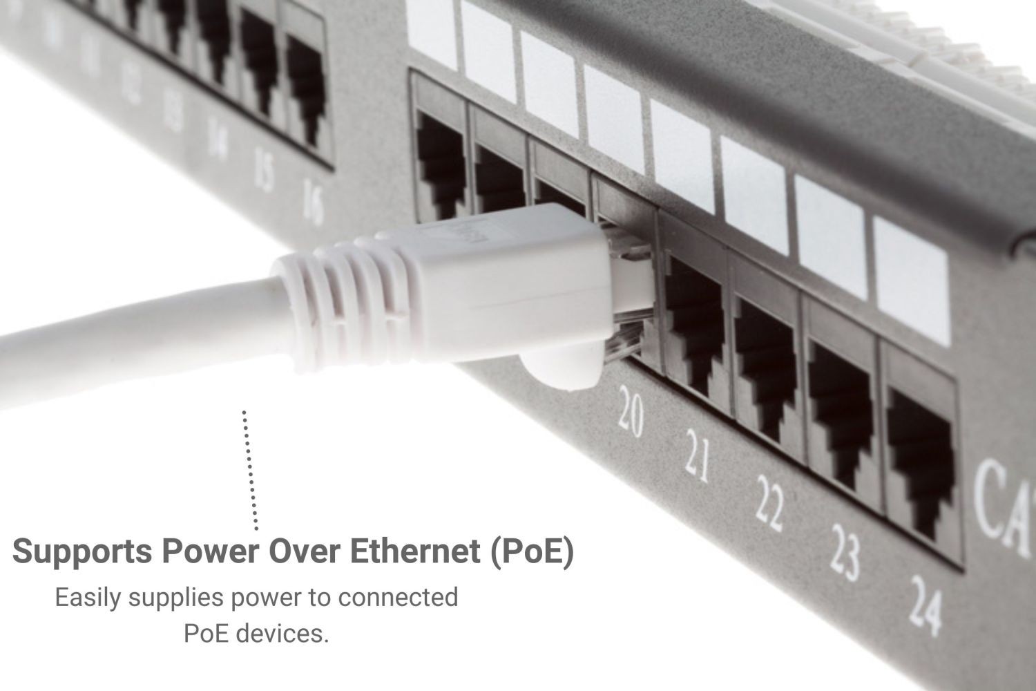 CAT6A Ethernet Patch Cable, Snagless, 1′, White – Lifetime Warranty