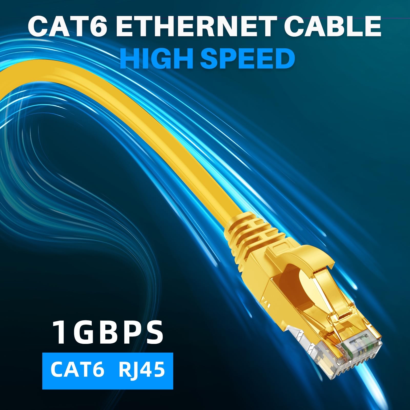 Cat 6 Ethernet Cable 200 Ft Yellow Outdoor Indoor Snagless RJ45 Network Cord