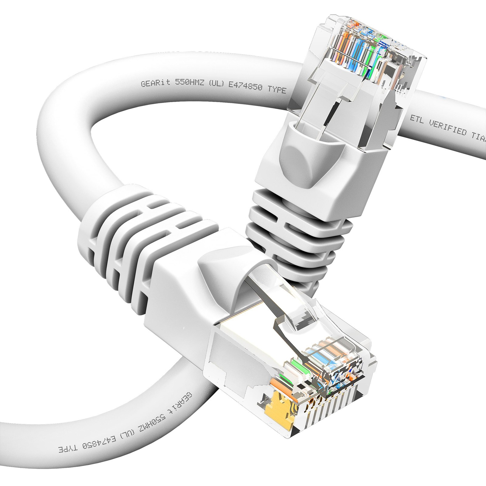 Cat 6 Ethernet Cable, 1-Pack, 3 Feet, White, 10Gbps, RJ45, Snagless Cord
