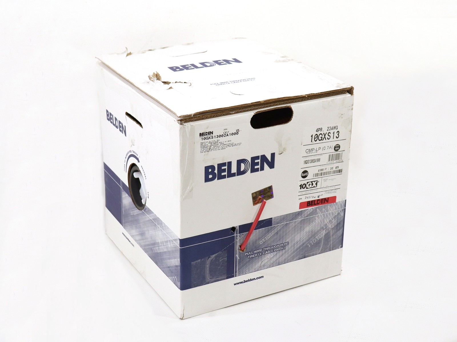 Belden 10GXS13 23/4PR Enhanced CAT6A Unbonded-Twisted Pair Cable, 1000ft Spool