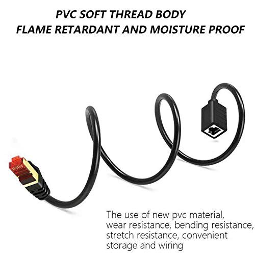 Cat7 Ethernet Extension Cable Shielded RJ45 Male To Female Network Cord 3 Ft
