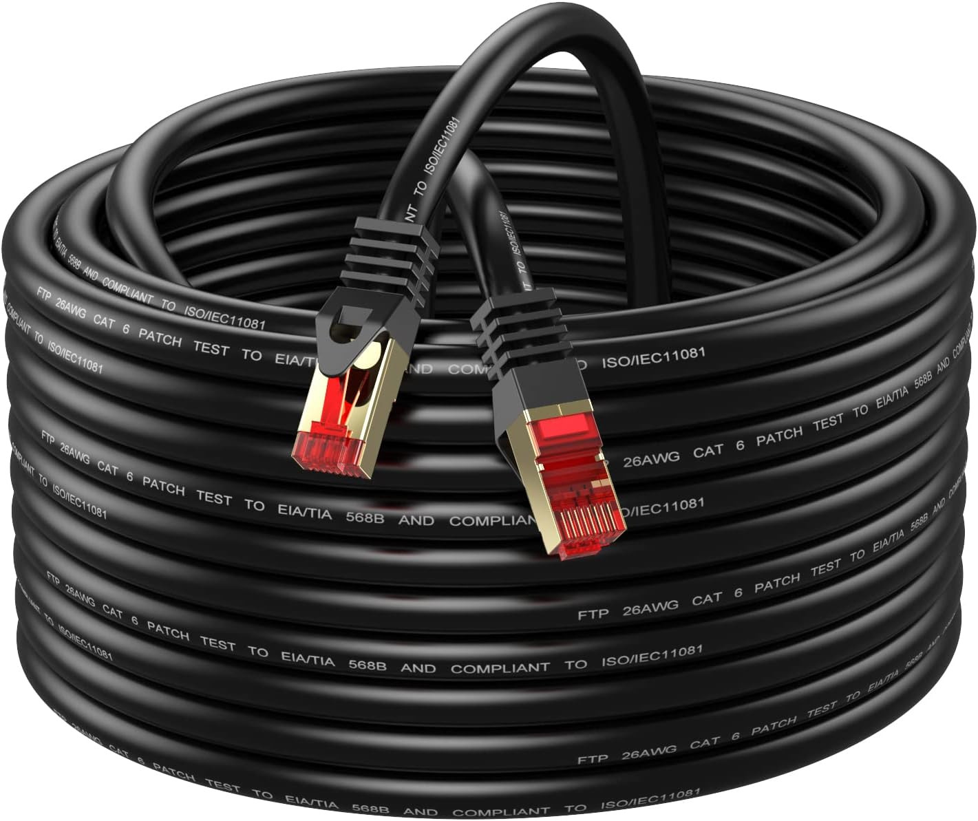 350Ft Cat6 Outdoor Ethernet Cable, UV Resistant, Waterproof, Buried-Able